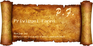 Privigyei Fanni névjegykártya